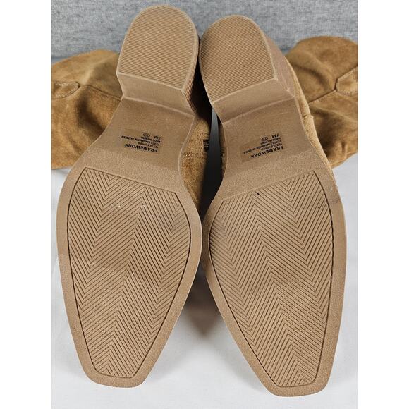 POP WOMEN'S FRAMEWORK COWBOY LIGHT BROWN SUEDE-LOOK BOOTS – SIZE 7M – 3" HEEL - Picture 7 of 11